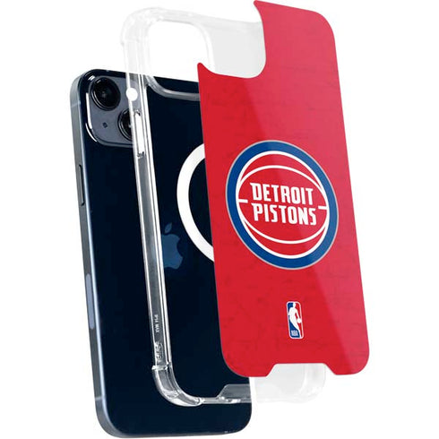 NBA Detroit Pistons Distressed iPhone 15 MagSafe Case